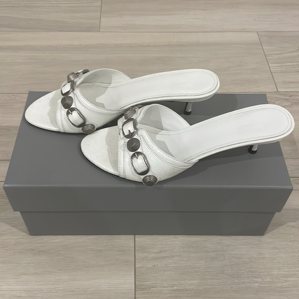Balenciaga Cagole Mule in White Size 7.5 - Picture 7 of 15